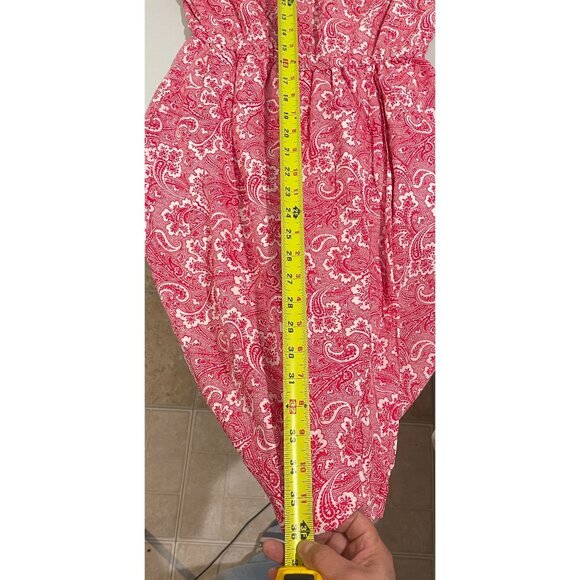 Boden US 6R Red & White Paisley Long Sleeve Dress 100% Viscose Shell - Picture 13 of 16